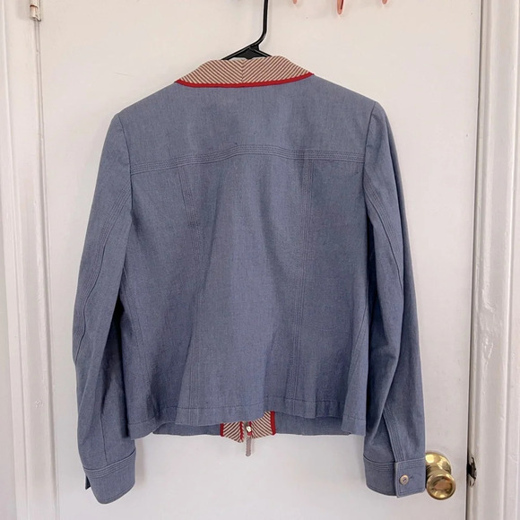 VINTAGE St. John’s Pre-Fall ‘07 Denim Zip-Up Blazer | Medium/Large - Picture 3 of 11
